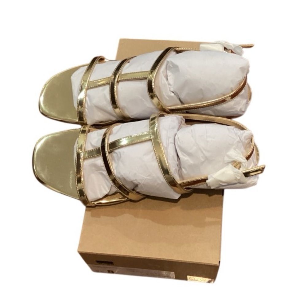 NWT J. Crew light gold Caged ankle-strap sandals Size 8 - Picture 8 of 11